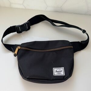 Herschel Supply Company Black Belt Bag with Gold Zipper